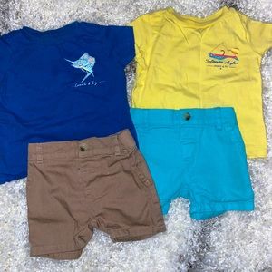 Crown and ivy bundle euc 3months - 2 tops 2 shorts